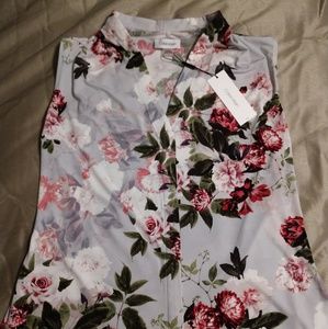 Calvin Klein Sleeveless Floral Blouse - NWT